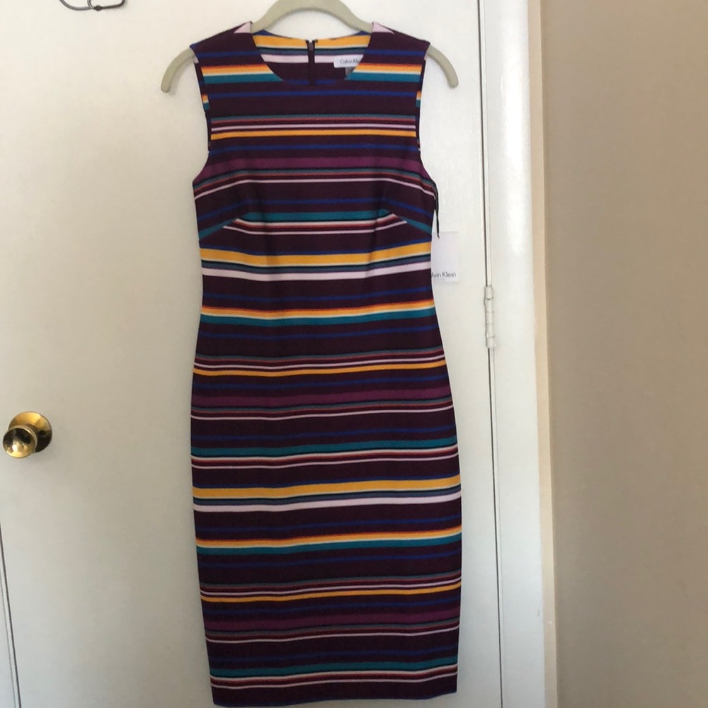 NWT Calvin Klein Size 4 Striped Dress